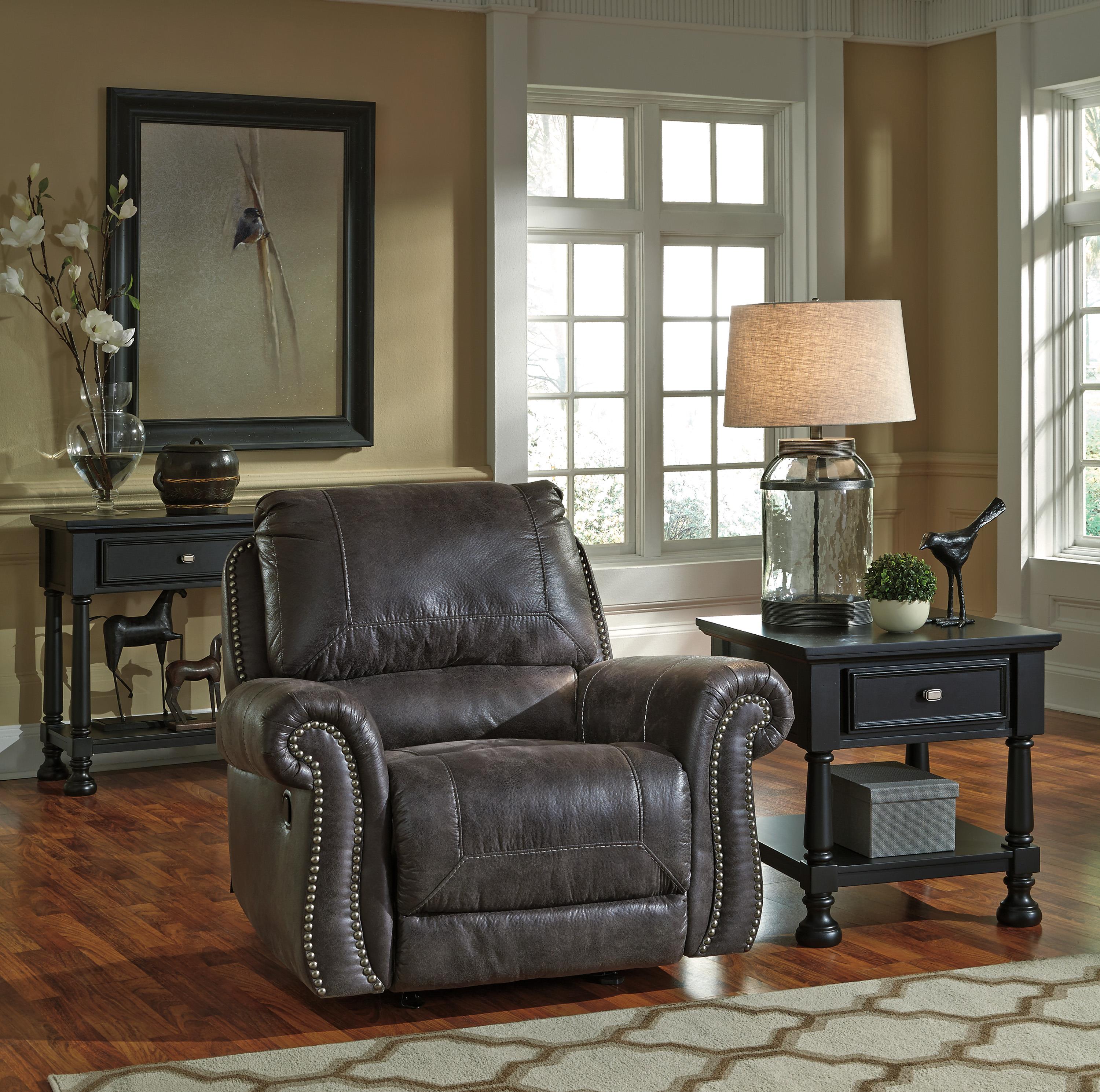 Faux leather sales rocker recliner